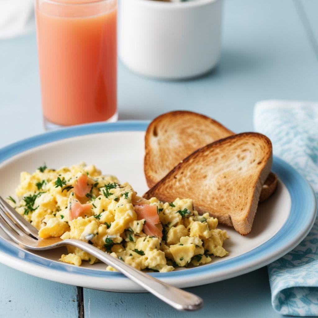 Smoked Trout & Spinach Scrambled Eggs