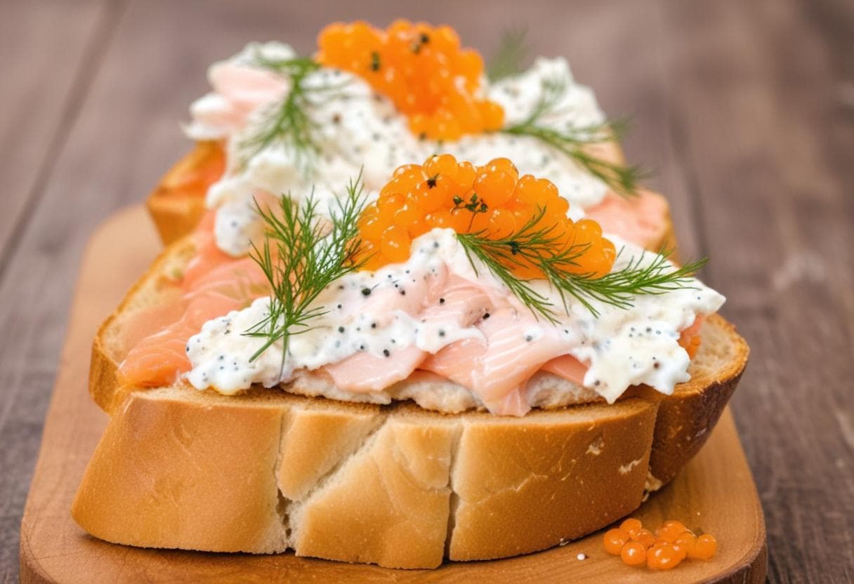 smoked trout on french bread
